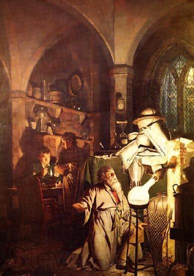 Joseph wright of derby The Alchemist in Search of the Philosopher Stone, France oil painting art